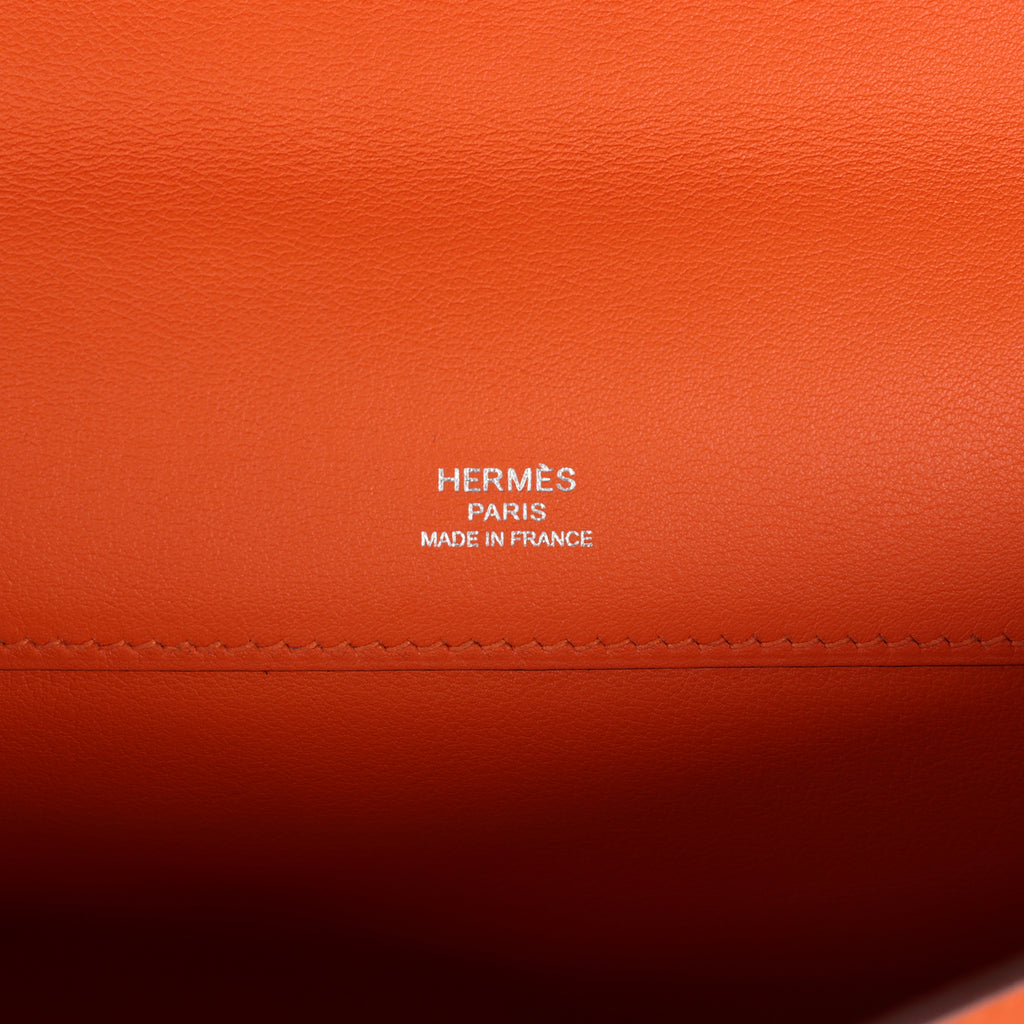 Hermès Kelly Cut Orange Swift Palladium Hardware