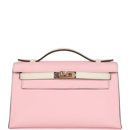 Hermès Special Order (HSS) Kelly Pochette Rose Sakura and Nata Swift Rose Gold Hardware