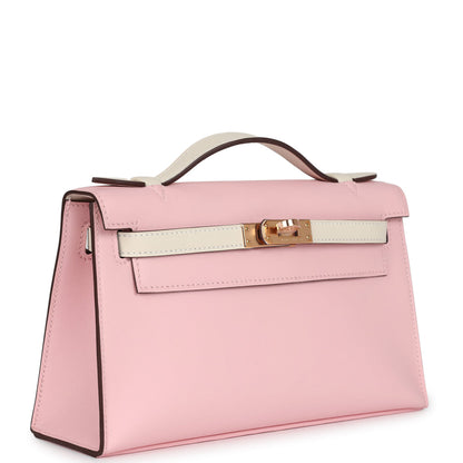 Hermès Special Order (HSS) Kelly Pochette Rose Sakura and Nata Swift Rose Gold Hardware