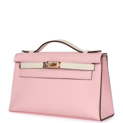 Hermès Special Order (HSS) Kelly Pochette Rose Sakura and Nata Swift Rose Gold Hardware