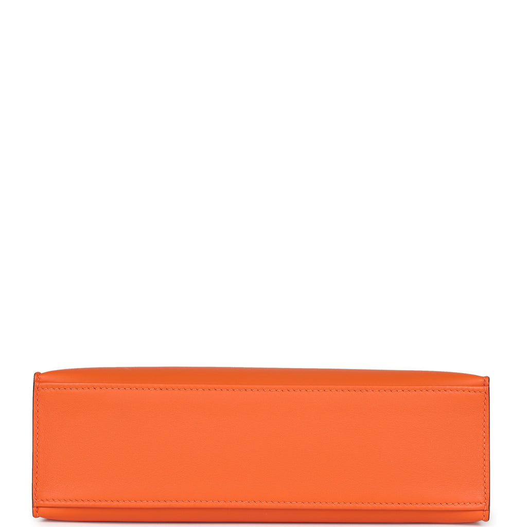 Hermès Special Order (HSS) Kelly Pochette Orange Verso Swift Gold Hardware