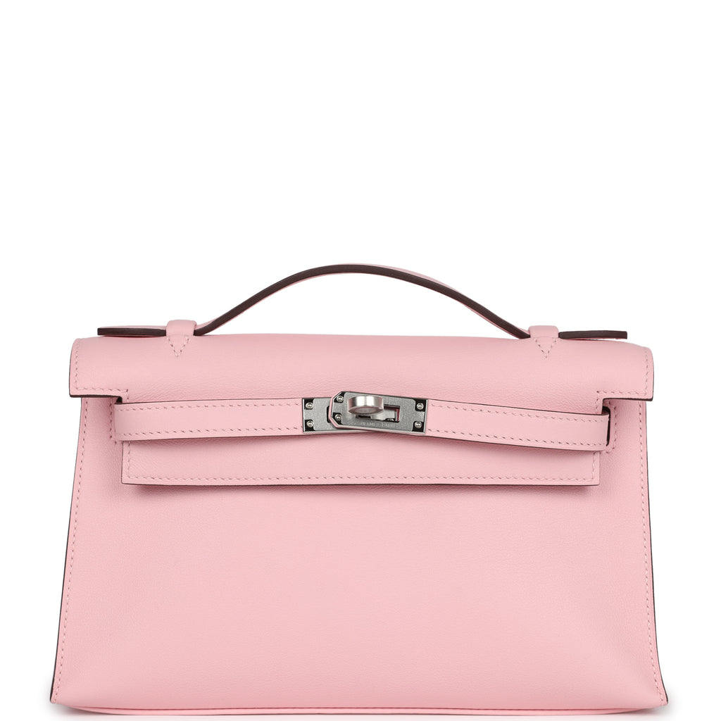 Hermès Kelly Pochette Rose Sakura Swift Palladium Hardware