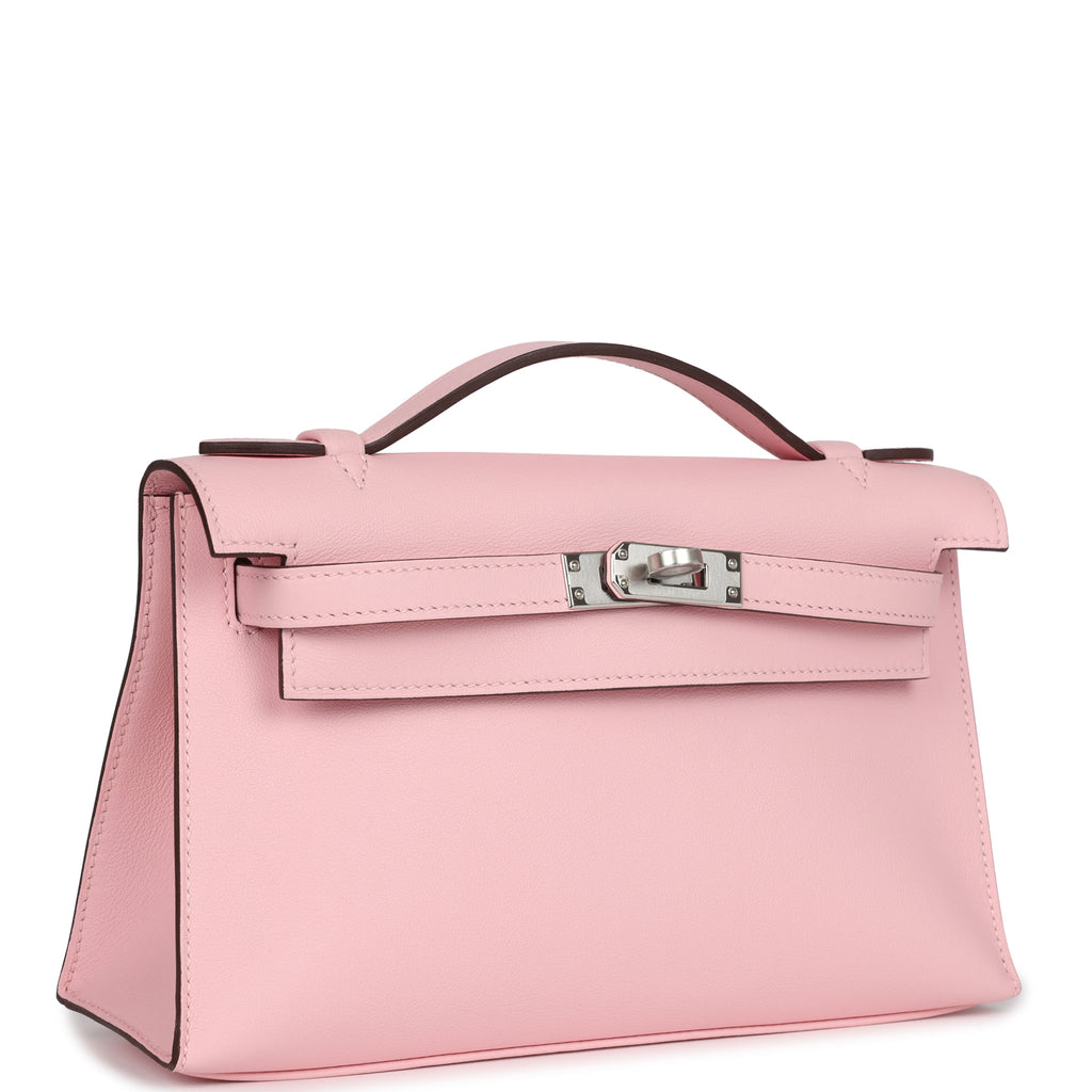 Hermès Kelly Pochette Rose Sakura Swift Palladium Hardware