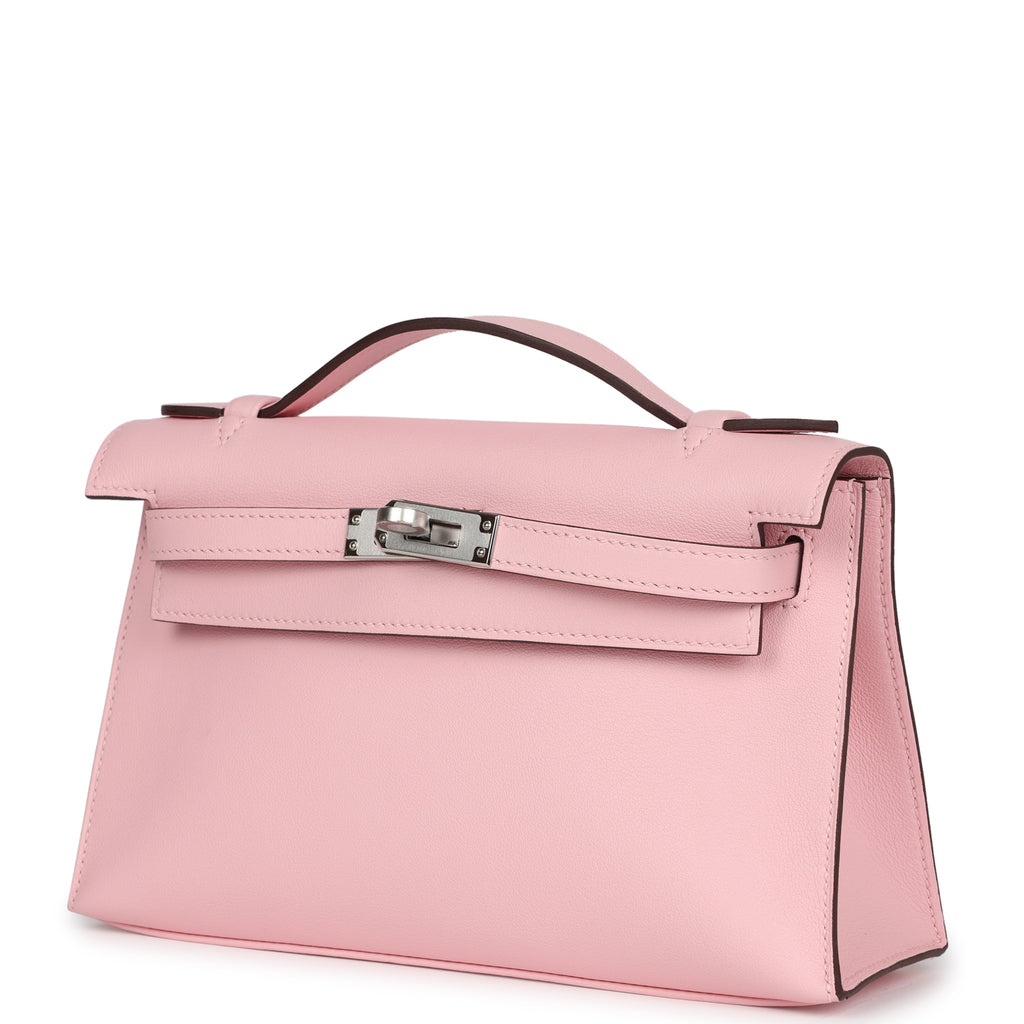 Hermès Kelly Pochette Rose Sakura Swift Palladium Hardware