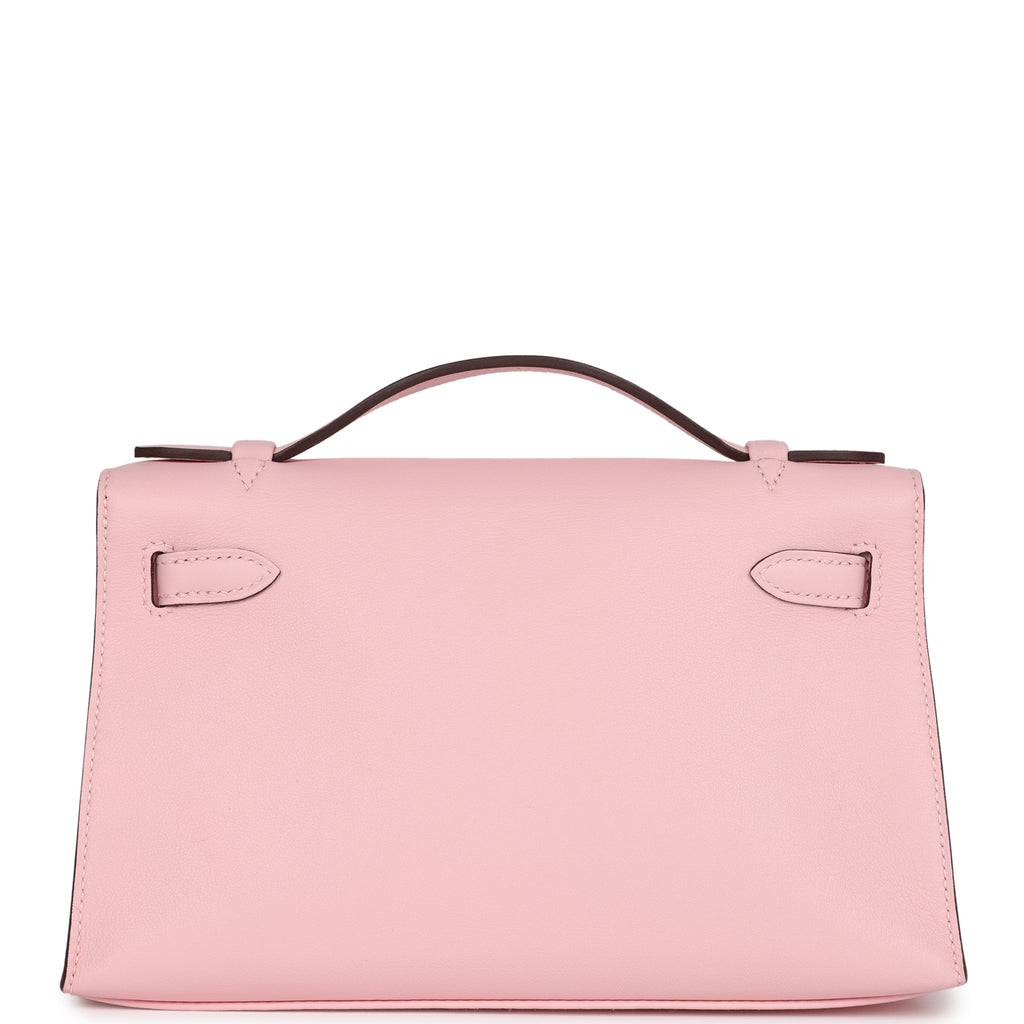 Hermès Kelly Pochette Rose Sakura Swift Palladium Hardware