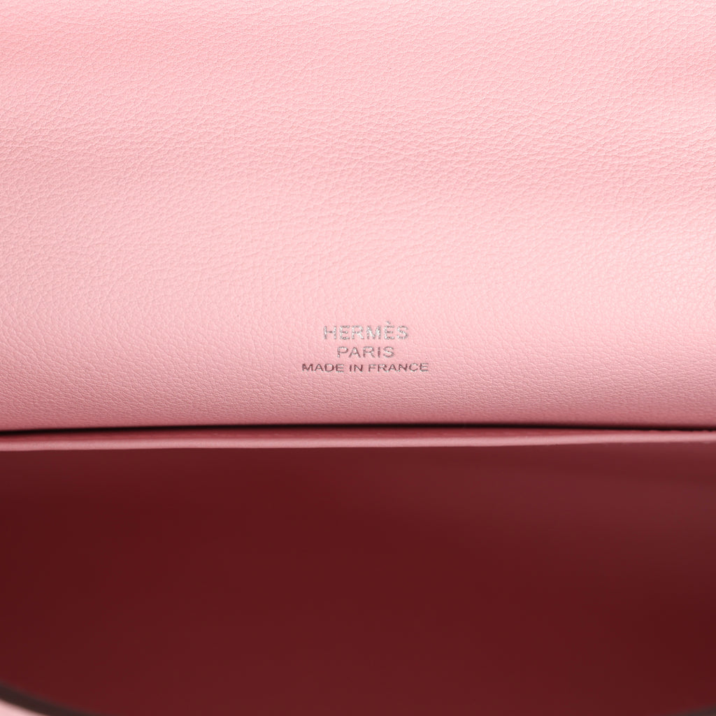 Hermès Kelly Pochette Rose Sakura Swift Palladium Hardware