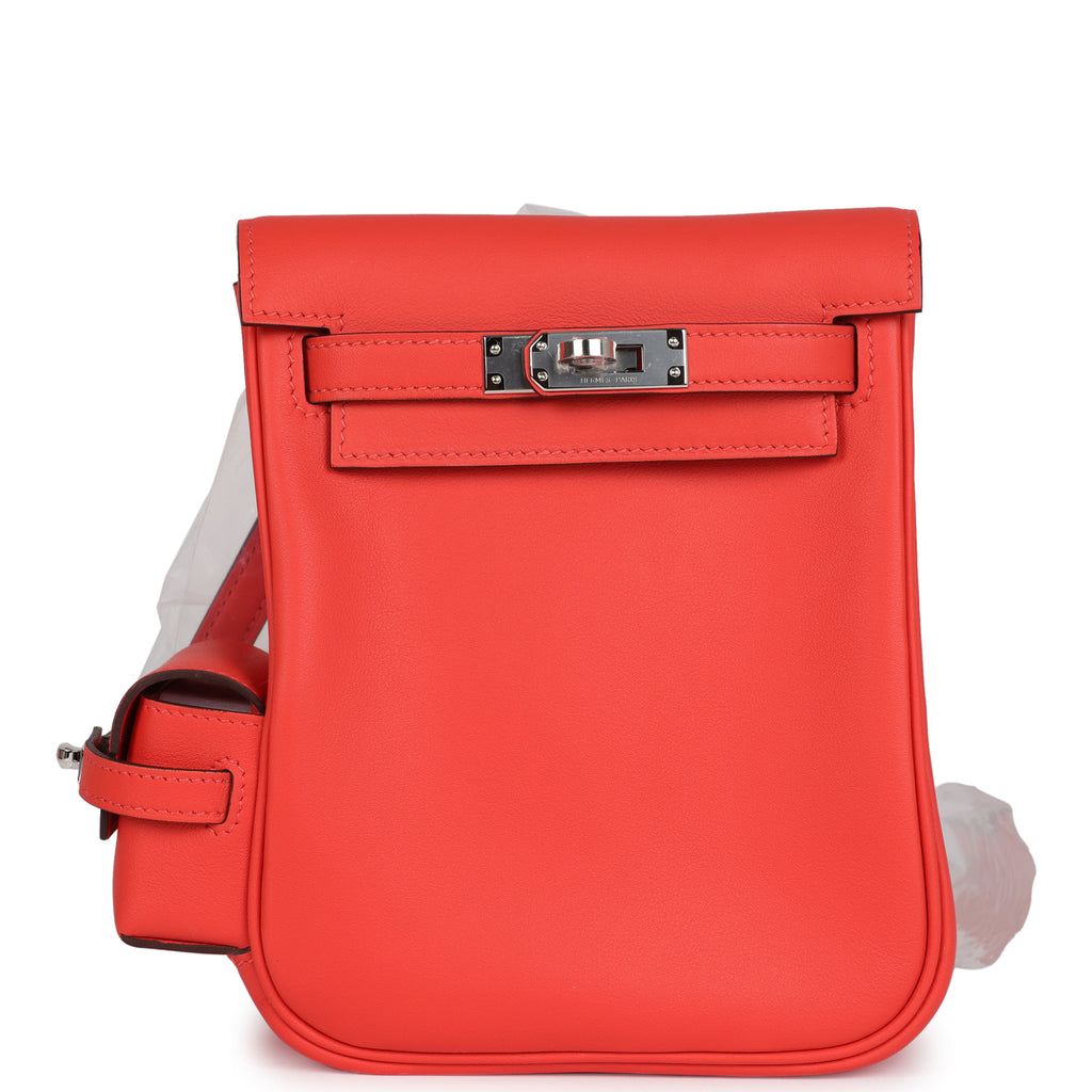 Hermès Mini Kelly Jump Backpack Orange Field Swift Palladium Hardware