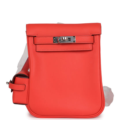 Hermès Mini Kelly Jump Backpack Orange Field Swift Palladium Hardware