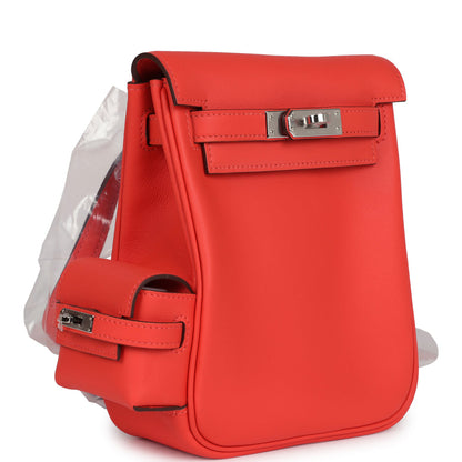 Hermès Mini Kelly Jump Backpack Orange Field Swift Palladium Hardware