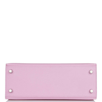 Hermès Kelly Sellier 25 Mauve Sylvestre Epsom Palladium Hardware