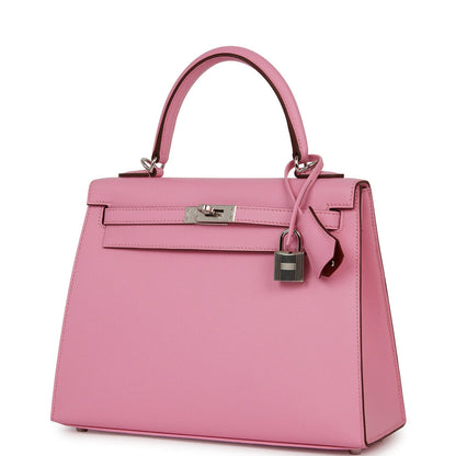 Hermès Kelly Sellier 25 Pink Verso Madame Palladium Hardware