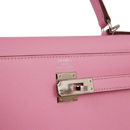 Hermès Kelly Sellier 25 Pink Verso Madame Palladium Hardware