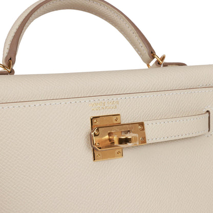 Hermès Kelly Sellier 20 Craie Epsom Gold Hardware