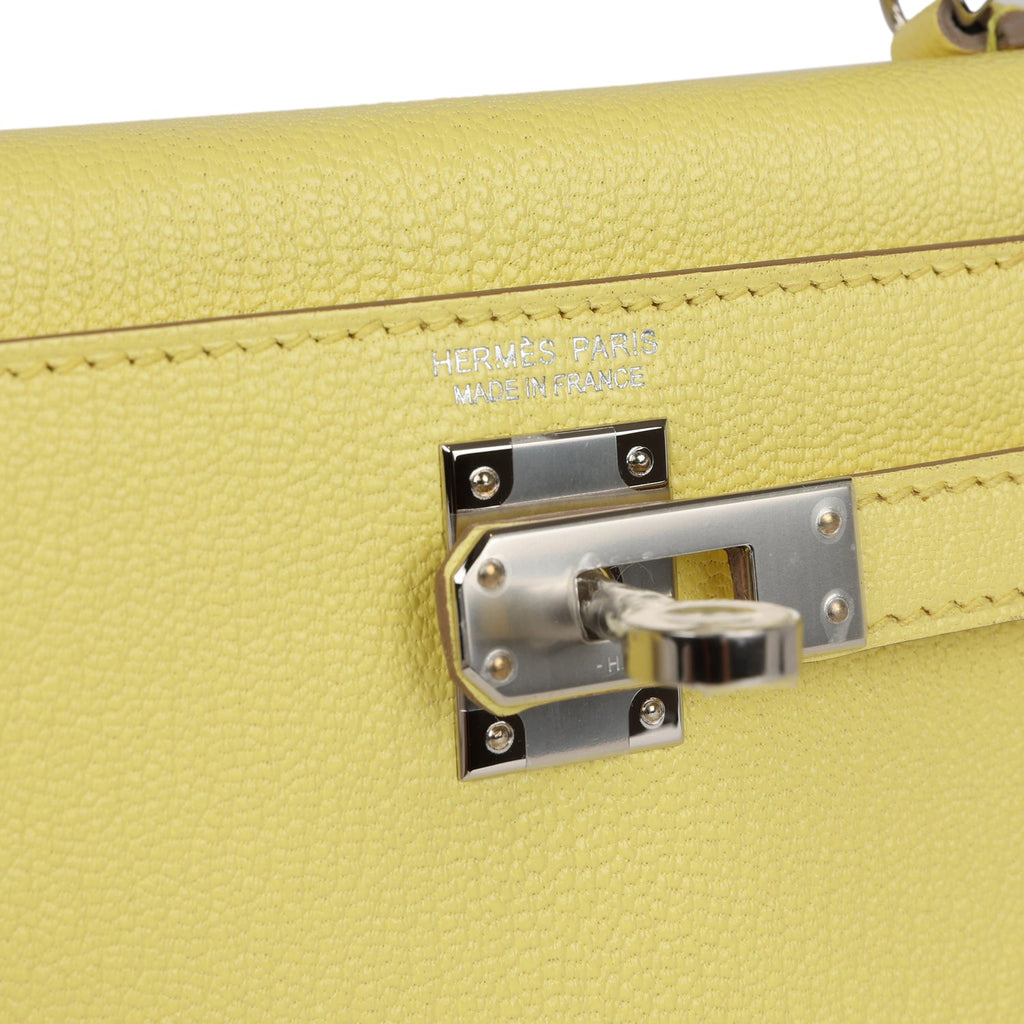 Hermès Kelly Sellier 20 Limoncello Chevre Palladium Hardware