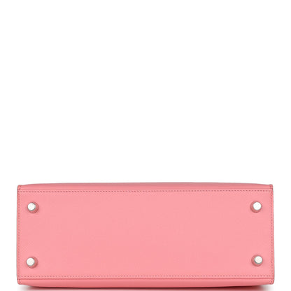 Hermès Kelly Sellier 25 Rose Confetti Epsom Palladium Hardware