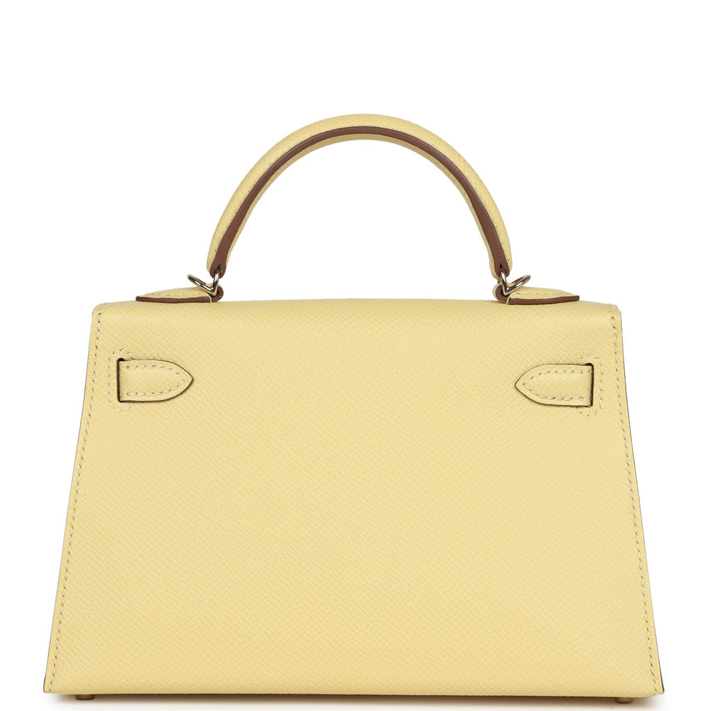 Hermès Special Order (HSS) Kelly Sellier 20 Jaune Poussin Verso Epsom Permabrass Hardware