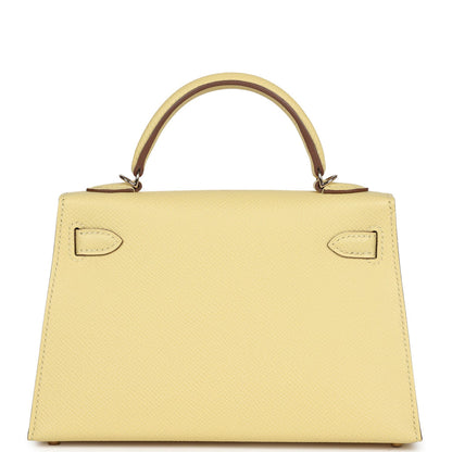 Hermès Special Order (HSS) Kelly Sellier 20 Jaune Poussin Verso Epsom Permabrass Hardware