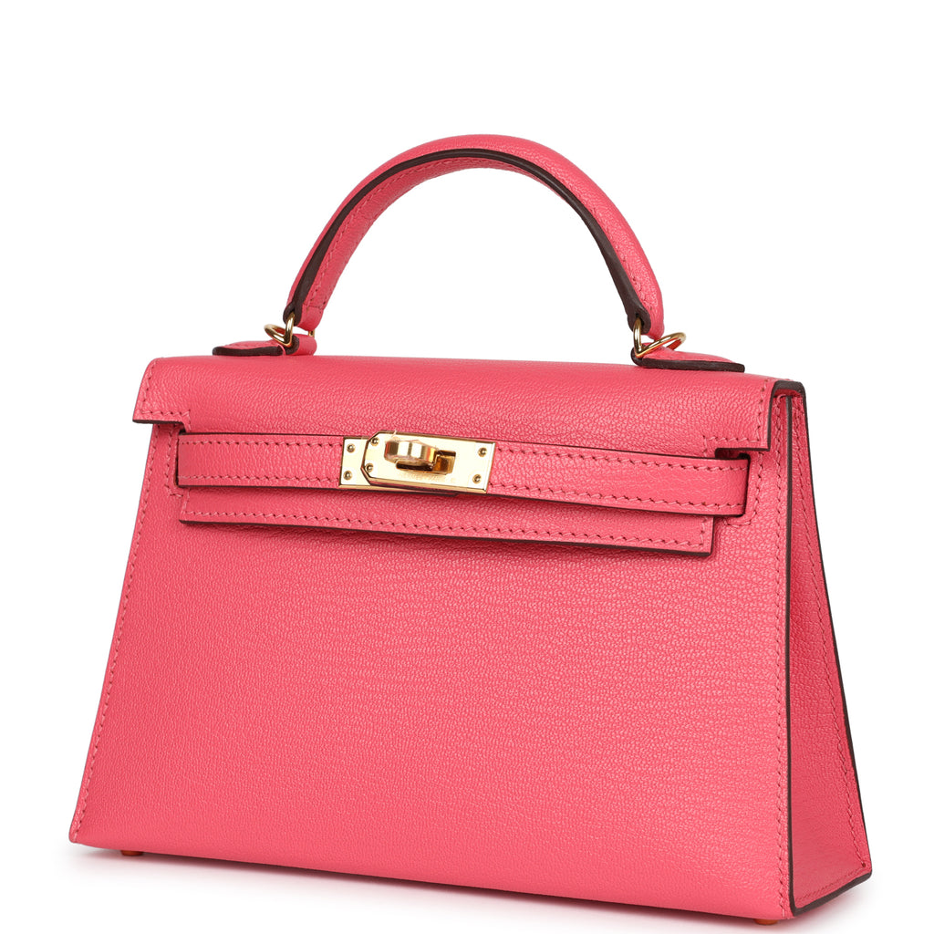 Hermès Kelly Sellier 20 Rose Azalee Chevre Mysore Gold Hardware