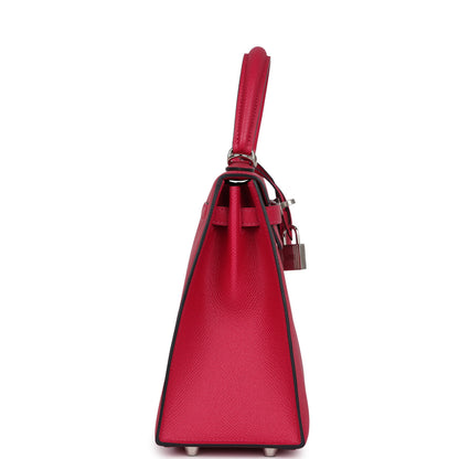 Hermès Kelly Sellier 25 Framboise Verso Epsom Palladium Hardware