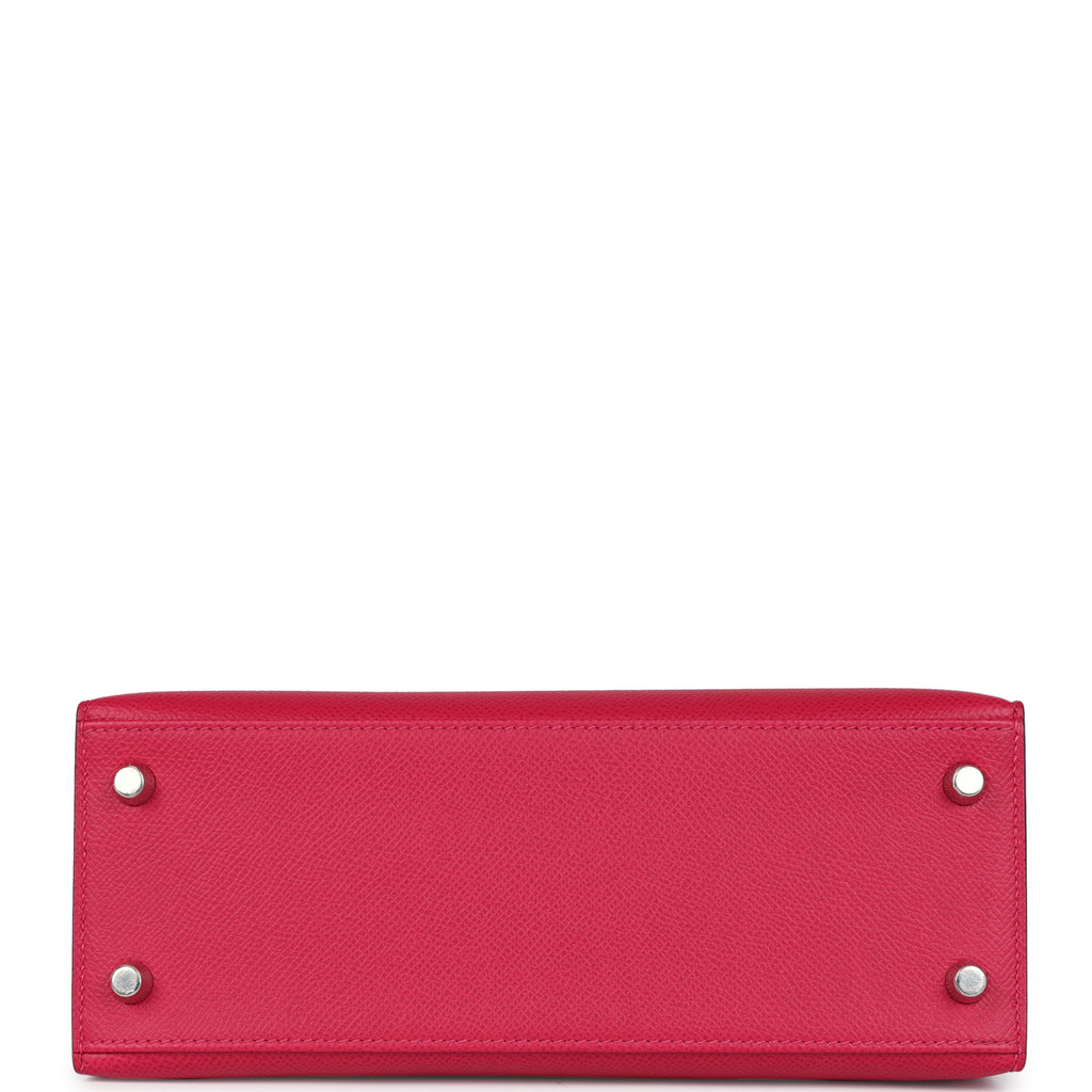 Hermès Kelly Sellier 25 Framboise Verso Epsom Palladium Hardware