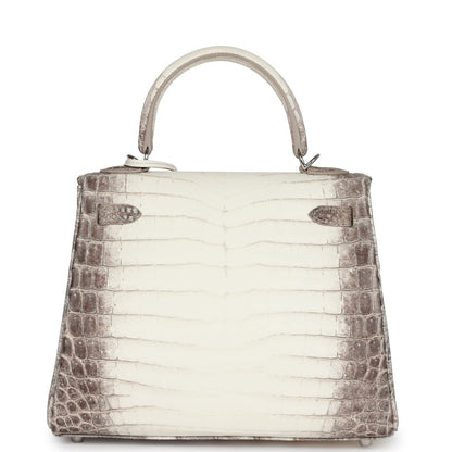 Hermès Kelly Retourne 25 Himalaya Niloticus Crocodile Palladium Hardware