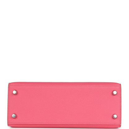 Hermès Kelly Sellier 25 Rose Azalee Epsom Palladium Hardware