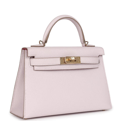 Hermès Special Order (HSS) Kelly Sellier 20 Mauve Pale Verso Chevre Mysore Permabrass Hardware