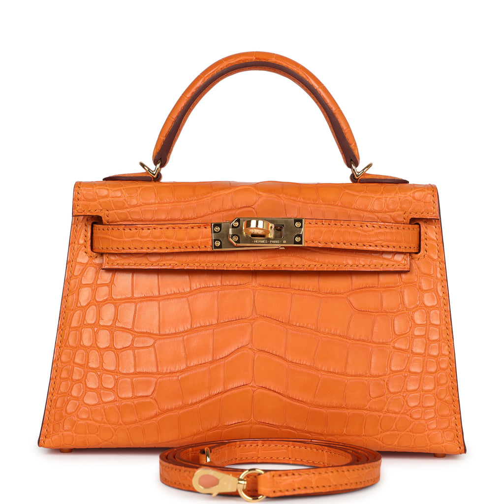 Hermès Kelly Sellier 20 Abricot Matte Alligator Gold Hardware