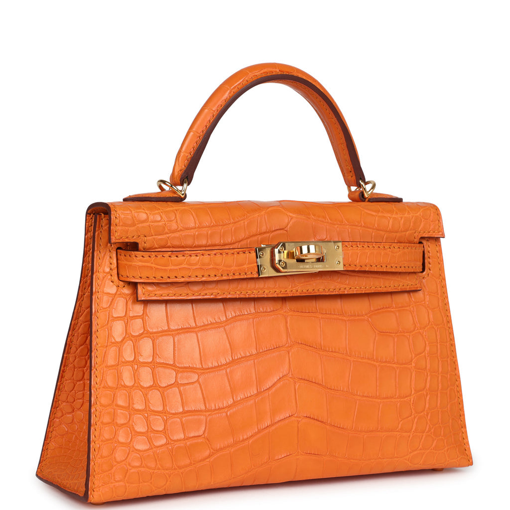 Hermès Kelly Sellier 20 Abricot Matte Alligator Gold Hardware