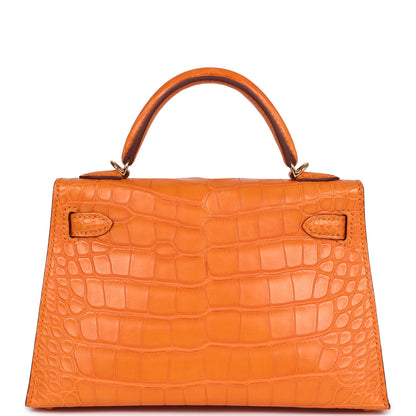 Hermès Kelly Sellier 20 Abricot Matte Alligator Gold Hardware