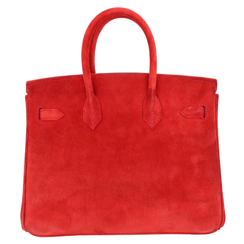 Hermès Handbag || 30cm Birkin Doblis Rouge Vif Suede || Palladium Hardware