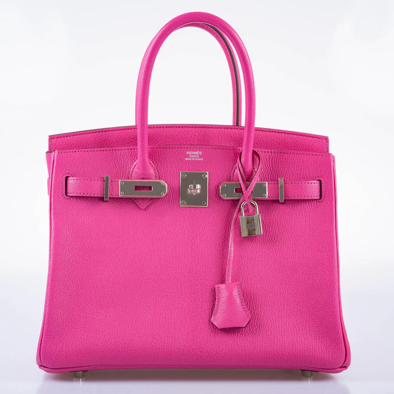 Hermès Birkin 30 Candy Collection Rose Tyrien Chèvre Palladium Hardware