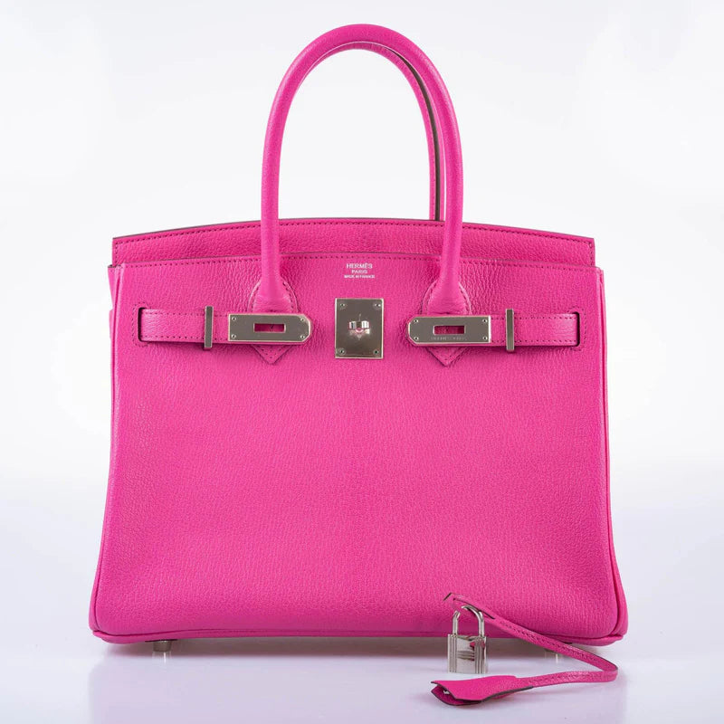 Hermès Birkin 30 Candy Collection Rose Tyrien Chèvre Palladium Hardware