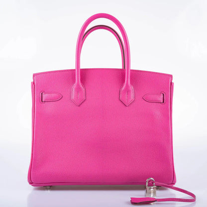 Hermès Birkin 30 Candy Collection Rose Tyrien Chèvre Palladium Hardware