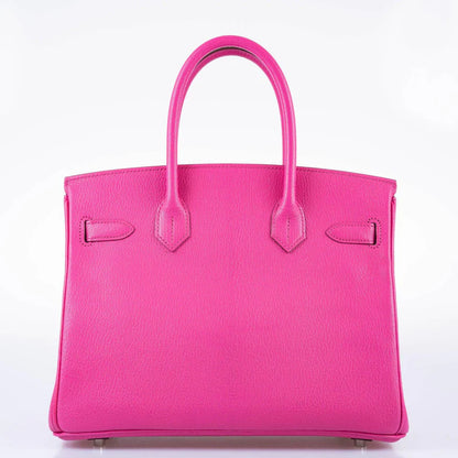 Hermès Birkin 30 Candy Collection Rose Tyrien Chèvre Palladium Hardware