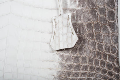 Hermès Birkin 30 White Hima Nilo Crocodile Palladium Hardware