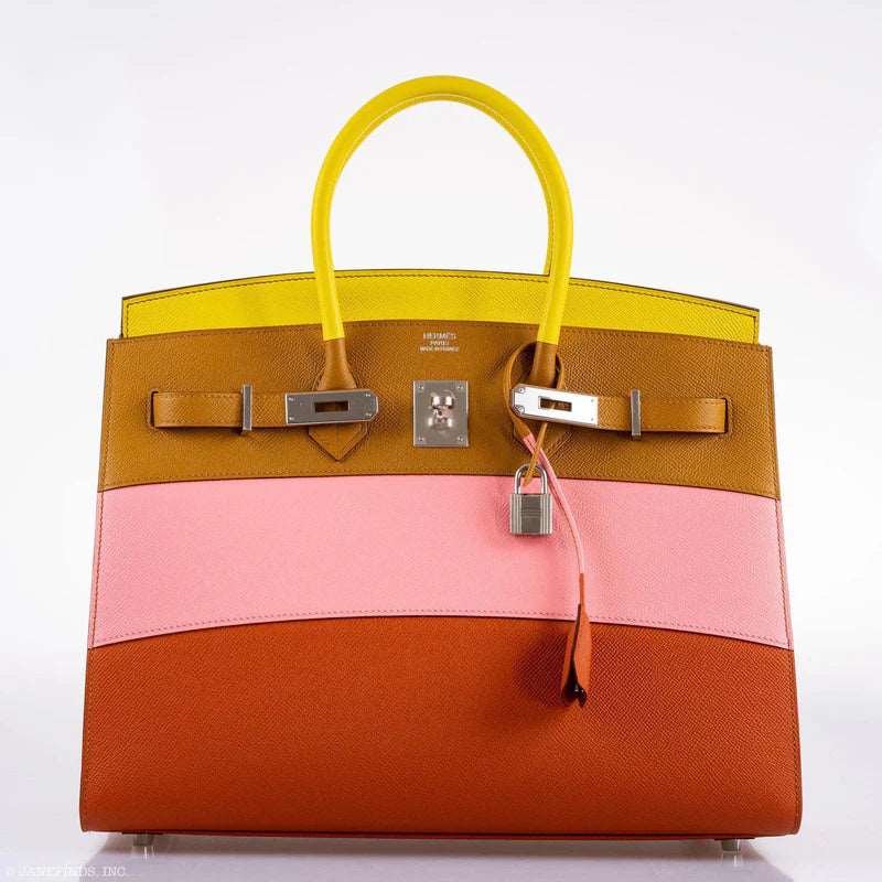 Hermès Birkin 35 Sellier "Sunrise" Rainbow Epsom Palladium Hardware