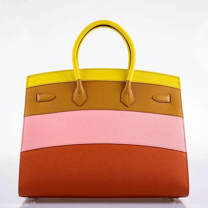 Hermès Birkin 35 Sellier "Sunrise" Rainbow Epsom Palladium Hardware