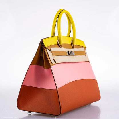 Hermès Birkin 35 Sellier "Sunrise" Rainbow Epsom Palladium Hardware