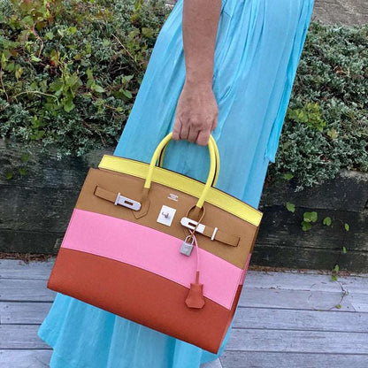 Hermès Birkin 35 Sellier "Sunrise" Rainbow Epsom Palladium Hardware