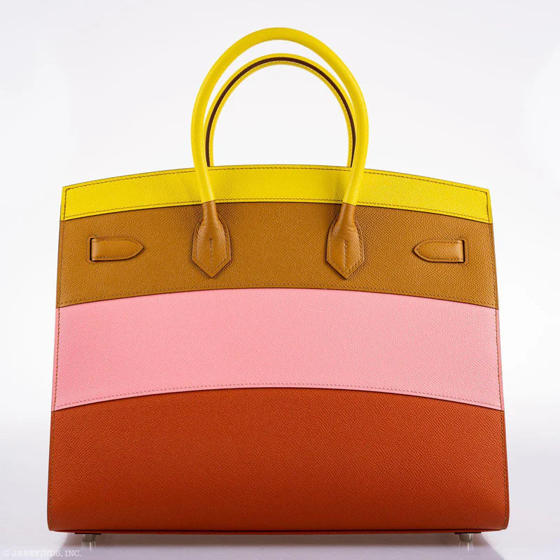 Hermès Birkin 35 Sellier "Sunrise" Rainbow Epsom Palladium Hardware