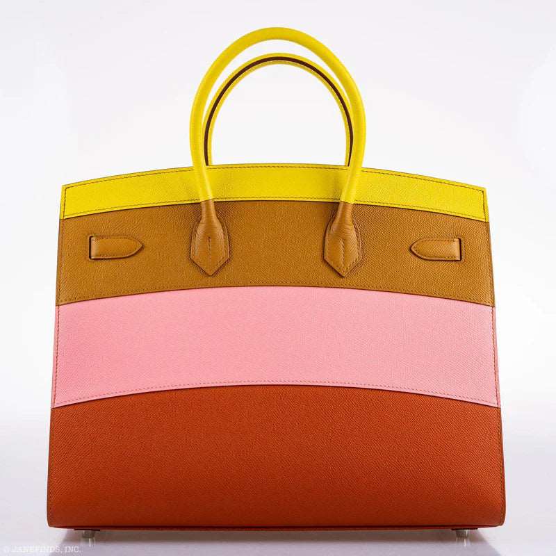 Hermès Birkin 35 Sellier "Sunrise" Rainbow Epsom Palladium Hardware