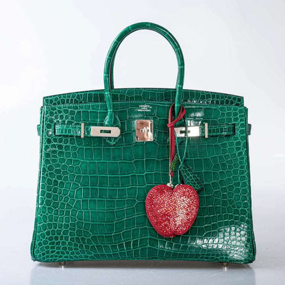 Hermès Birkin 35 Vert Emerald Porosus Crocodile Palladium Hardware