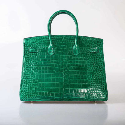 Hermès Birkin 35 Vert Emerald Porosus Crocodile Palladium Hardware