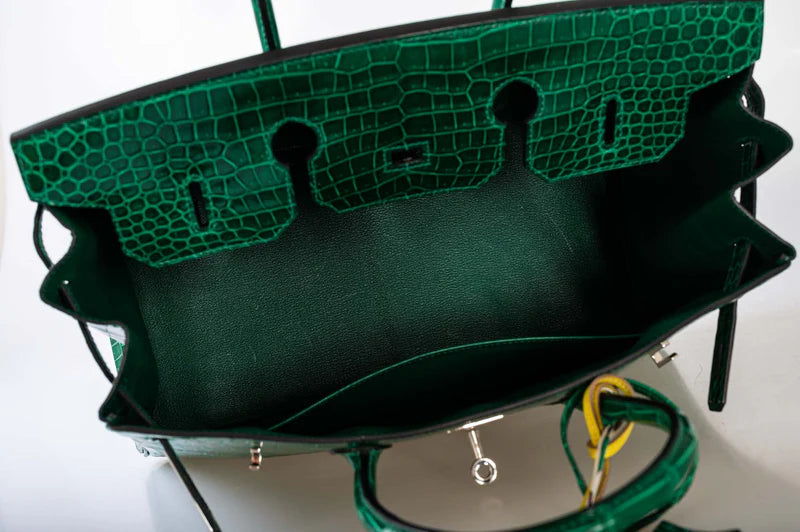 Hermès Birkin 35 Vert Emerald Porosus Crocodile Palladium Hardware