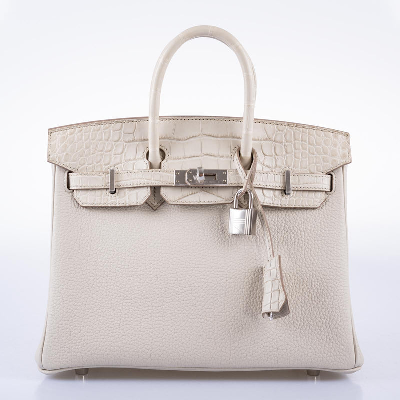 Hermès Birkin Touch 25 Beton Matte Alligator & Togo Palladium Hardware