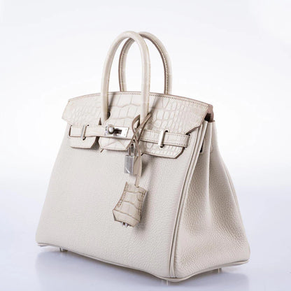 Hermès Birkin Touch 25 Beton Matte Alligator & Togo Palladium Hardware