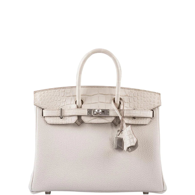 Hermès Birkin Touch 25 Beton Matte Alligator & Togo Palladium Hardware