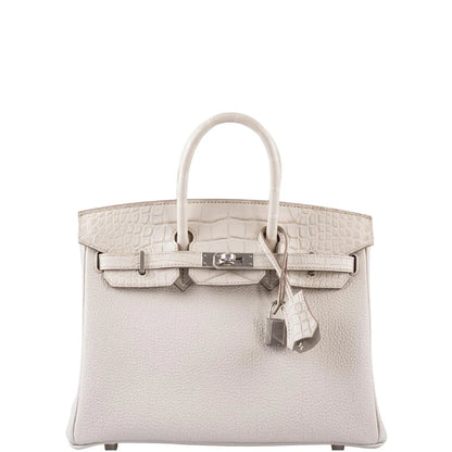 Hermès Birkin Touch 25 Beton Matte Alligator & Togo Palladium Hardware