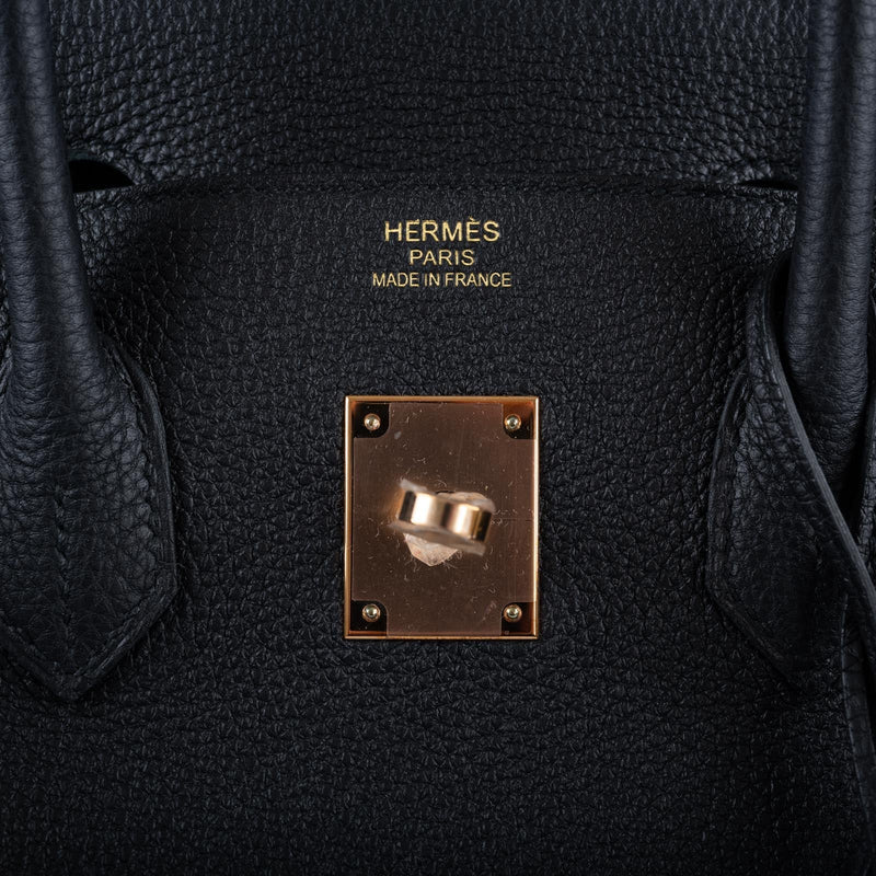 Hermès Cargo Birkin 25 Black Toile Goeland and Swift Palladium Hardware